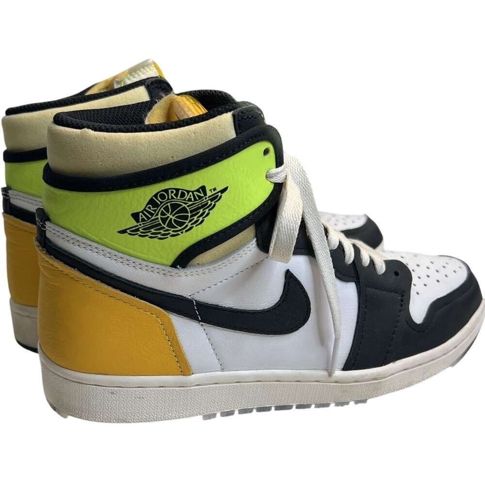 Nike Air Jordan 1 Retro High OG Volt Gold 555088-118 Mens Sneakers White Black - Picture 6 of 8